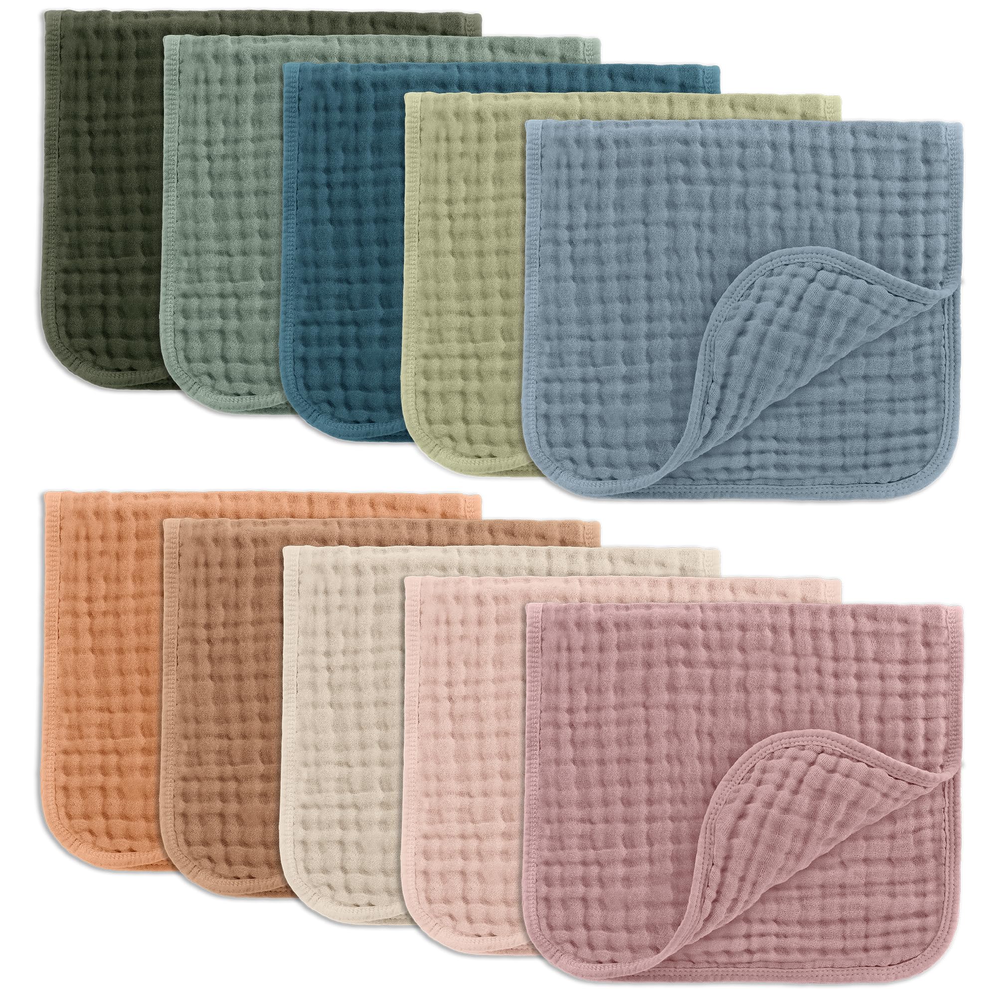 Comfy Cubs 6-layer muslin burp cloths pack