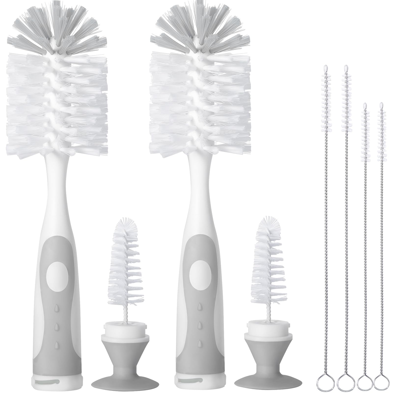 Baby bottle brush set with nipple cleaner and straw brushes