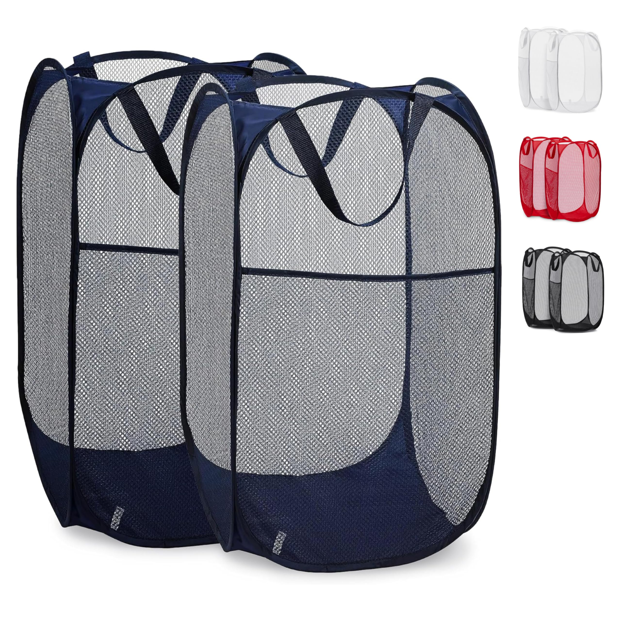 Handy Laundry collapsible mesh laundry hamper in blue