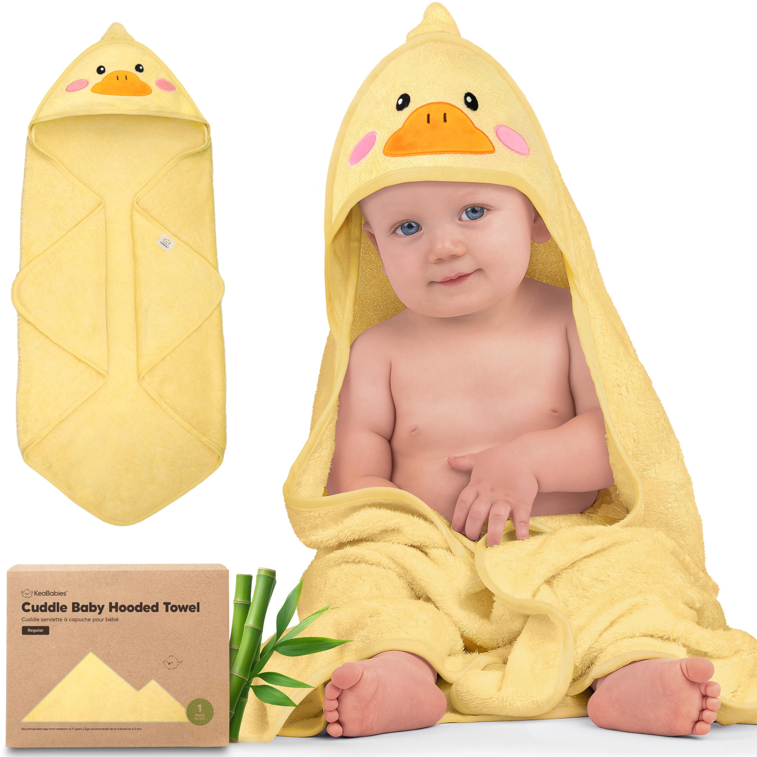 KeaBabies hooded baby towel