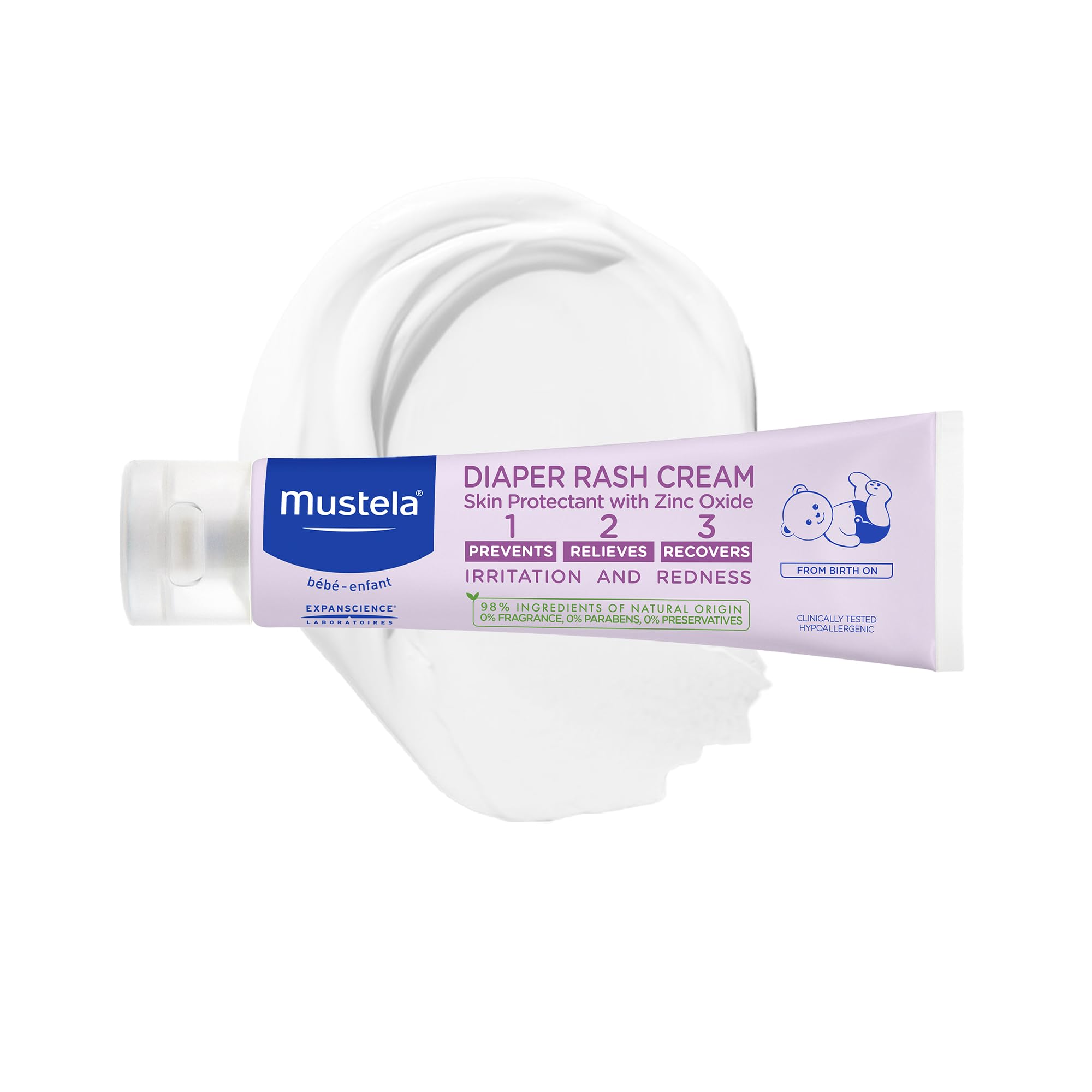 Mustela Baby Diaper Rash Cream with zinc oxide