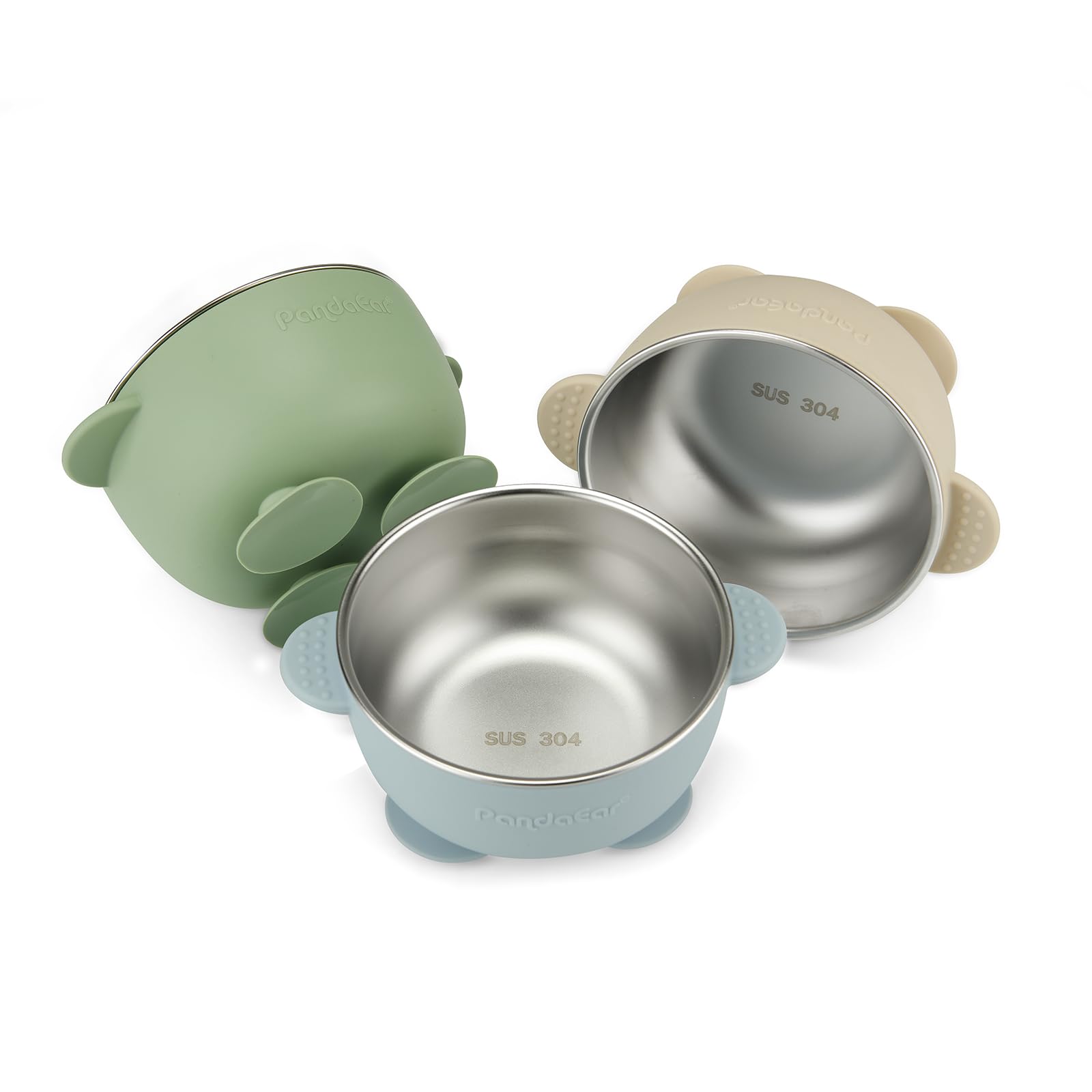 PandaEar stainless steel baby suction bowls 3-pack
