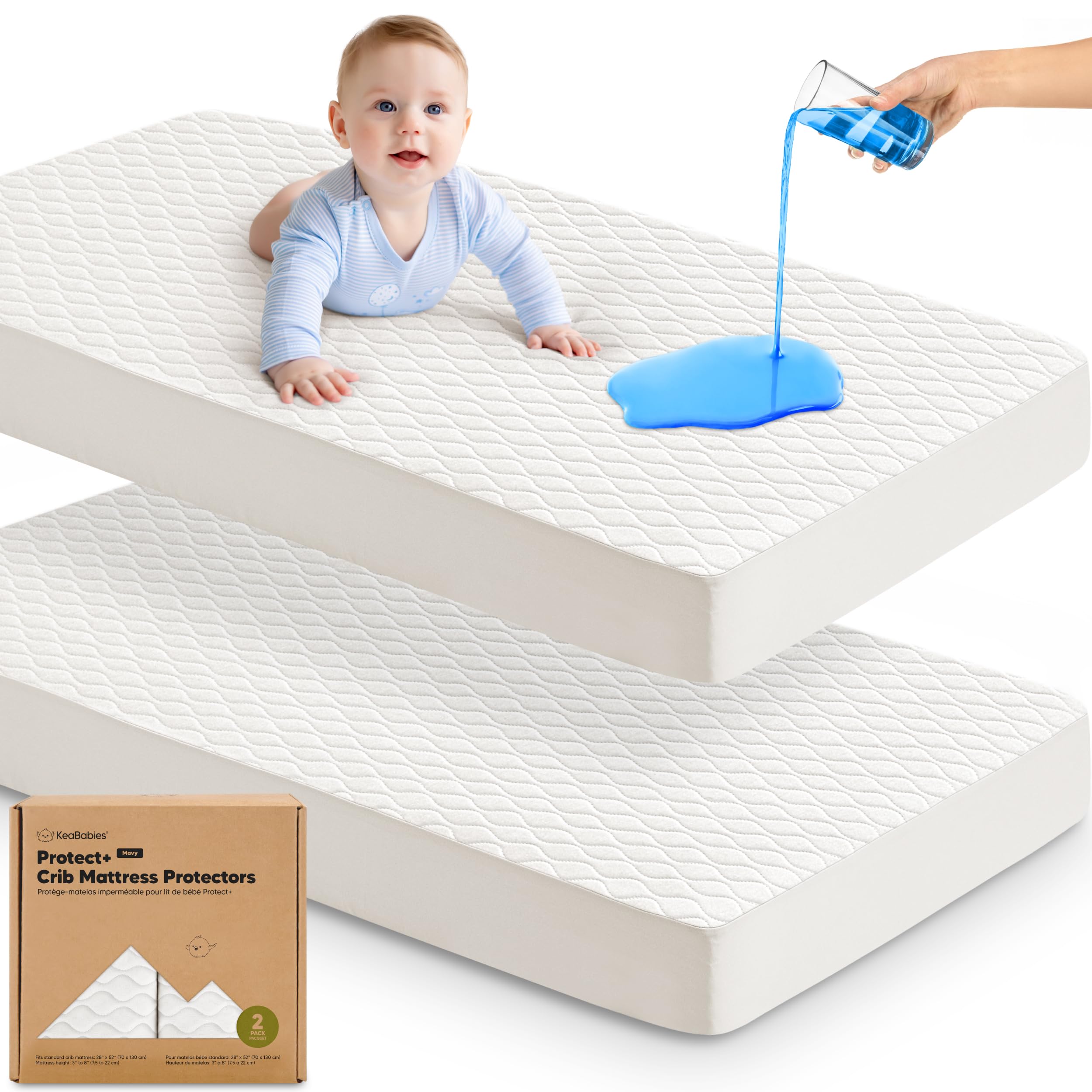 KeaBabies waterproof crib mattress protector