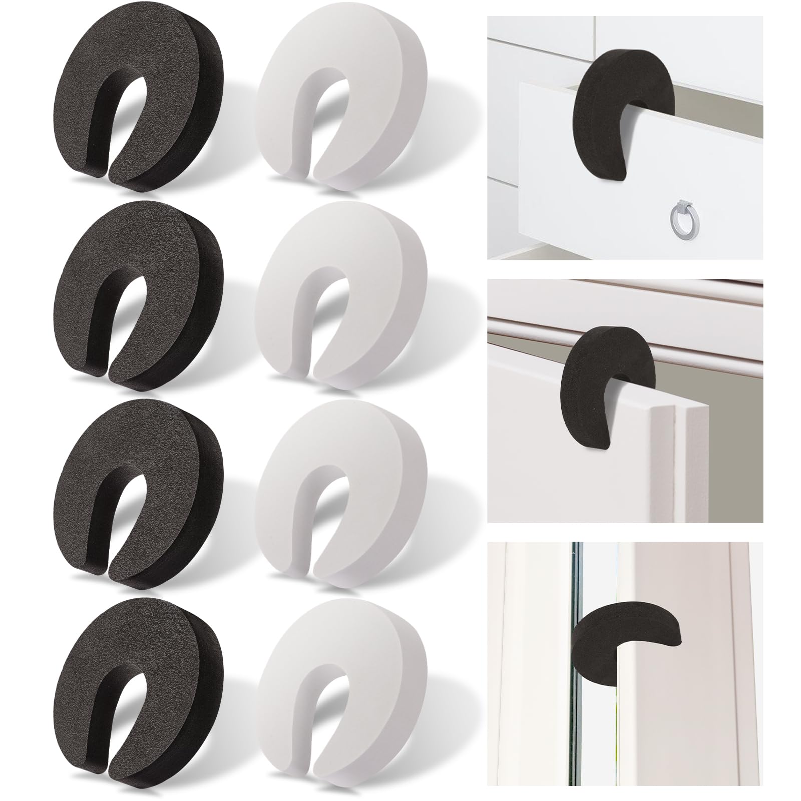 Foam door stopper pinch guard set