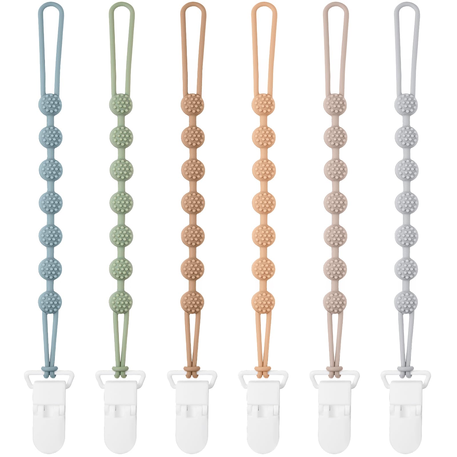 Eascrozn Baby Pacifier Clip 6-pack